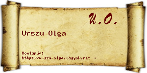 Urszu Olga névjegykártya