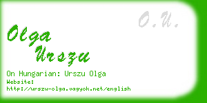 olga urszu business card